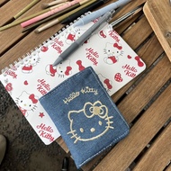 Jivivil ví đa năng thêu đồ đựng thẻ denim Hello Kitty