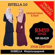 Estella by Sabella. [ALL SIZE-PRE ORDER] Baju Kurung Murah Tanpa gosok. Baju bridesmaid / sedondon. Harga Borong Murah