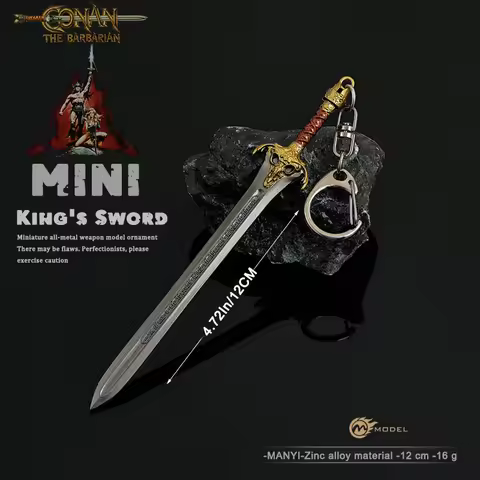 Barbarian Conan TV Series Peripheral King's Sword Model Keychain 12cm All-Metal Craft Schoolbag Pend