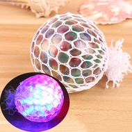 TSM_ Funny Glowing Squishy Grape Squeeze Ball Mesh Stress Relief Toy for Kids Adult