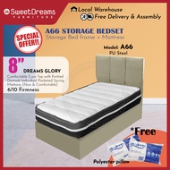 A66 Bed Frame Divan/Storage  | Frame + 8" Dreams Glory Pocketed Spring Mattress Bedset Package