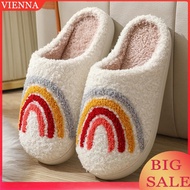 Rainbow Warm Fluffy Slippers Soft Cozy House Slippers Bedroom Slippers for Women