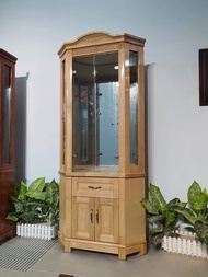 Tủ kệ phòng khách để góc gỗ sồi