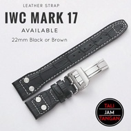 Terlaris 22mm IWC Mark 17 Leather Strap Tali Jam Tangan Kulit Asli IWC Ready