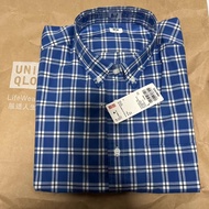 UNIQLO เสื้อเชิ้ตลายสก๊อตผ้าฝ้ายแขนยาวพรีเมี่ยมของผู้ชาย448373 448370 UNIQLO แท้ Uniqlo