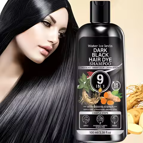 Black Hair Dye Shampoo with Biotin & Keratin, 9-in-1 Fast-Acting Color Shampoo for Rich, Long-Lastin