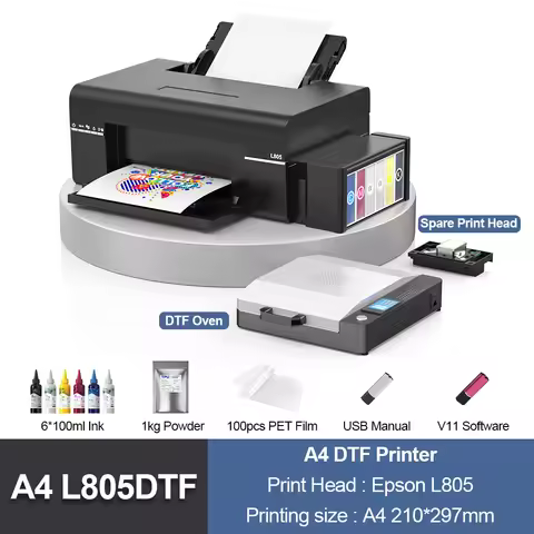 A4 DTF Printer For Epson L805 Converted DTF Impressora Direct to Film A4 DTF Printer for Clothes T-S