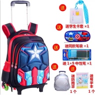 6 wheels kid trolley primary school bag backpack staircase trolley bag