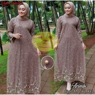 Arimbi Dress Model Baju Pesta Gamis Full Brukat Modern 2021