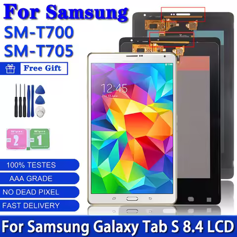 8.4" AMOLED For Samsung Tab S T700 (Wi-Fi) T705 (3G) LCD SM-T700 SM-T705 Display Touch Screen Digiti