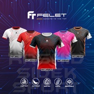 Felet Rn-3593,3594,3595,3596 Tournament Set Jersi Badminton jersey Round Neck Baju Sukan Baju Jersey