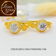 Cincin batu permata jernih putih emas 916 tulen 💯 Cincin Nikah, Anniversary,.Gift, Cincin Tunang