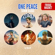 REAL LIVE  ONE PEACE ACTION Z0RO FRIDGE MAGNET KEYCHAIN BADGE / CHROME(58MM)