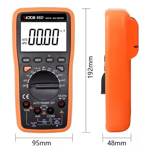 86C 3 3/4 Anti Interferential LCD Display Multimeter Digital Auto Range Meter VICTOR 86C