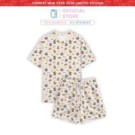 [SG Stock] Hae Hae Adult Unisex Bamboo Lounge Set | Short Sleeve, Eczema-Friendly, Buttery Soft (XS-