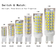 G9 LED Bulb 5W 7W 9W 11W 13W 15W 220V LED Light Bulbs Tri-color Strobe-free Ceramic Lamp Halogen Pen