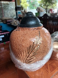 BIG ALKANSYA MADE IN CLAY POTS WITH LEAVES GOLD DESIGN