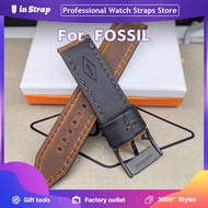 FOSSIL 22MM Crazy Horse Leather Watch Band for FS4656 FS4682 FS5586 |   Rugged Men's Strap |   Distr