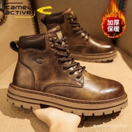 KY/🥭Camel active（camel active）Boots Men's Boots2023Winter Martin Boots Men's Outdoor Retro Lace Loop ZHCF