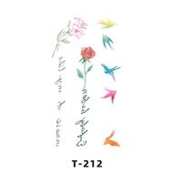 -PETIT BAZAR- Korean Style Colorful Asuka Rose Tattoo Sticker Leaflet