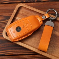 Suitable for Mercedes-Benz Benz Car Key Cover E-Class A200L E300L Genuine Leather Vegetable Tanned C