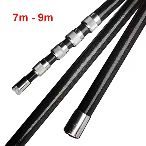 ZZ241 ZZ290A Fishing Net Handling Pole ONLY Carbonfiber 7m 8m 9m 10m Fruit Picking Rod No Net Knife 