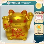 Money saving piggy bank with horizontal hole lucky cat large size vip copper gold LD77 - TABILINE