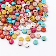 450 Grams/1 Pound Colorful Beads Gold Letters | 7mm gold alphabet beads Diy handicraft