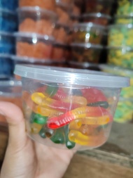 GUMMY WORMS CANDY IN CANISTER