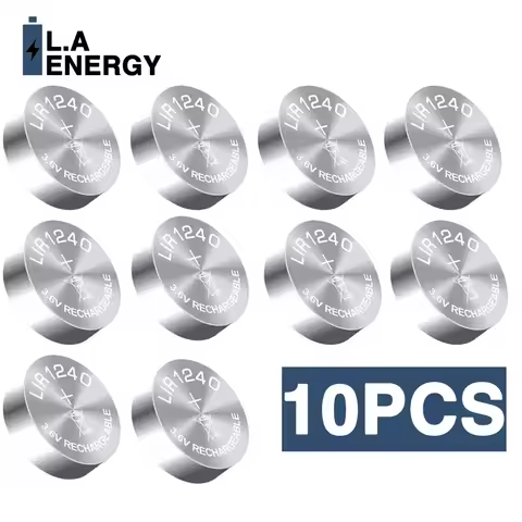 10pcs/lot LIR1240 Rechargeable Button Battery Can Replace CP1240 3.6V 55Mah for Headphone Headset TW