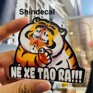 Tiger Ne Xe Tao Ra sticker Logo (8x9cm) applied to many car positions.