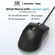 GOOJODOQ Wired Lightweight Office Gaming With LED Backlight Mouse