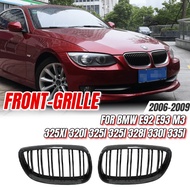 For BMW E92 E93 M3 325xi 320i 325i 325i 328i 330i 335i 2006-2009 2Pcs Car Style Black Front Kidney D