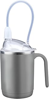 PILSAMAS Multifunctional Adult Sippy Cup for Elderly Spill Proof - Easy to Grasp Handles, Precise Li