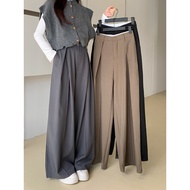 VELIN M-5XL (25-46) Plus Size Pants For Woman Korean High Waist Suit Pants Loose Wide Leg Trousers