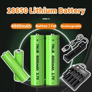 🔥Button/Flat🔥original 18650 Battery 4800mAh Rechargeable Battery 3.7V Lithium Battery For Fan Flashl