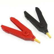 2PCS/sets Alligator Clip 90mm Kelvin Copper Gold Plate Clip Grey+Black+Red