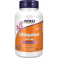 NOW Supplements, Ubiquinol 100 mg, High Bioavailability (the Active Form of CoQ10), 120 Softgels