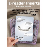 Kindle Insert & Kobo Insert - BOOKWORM BLISS - PM for other E-Reader Units