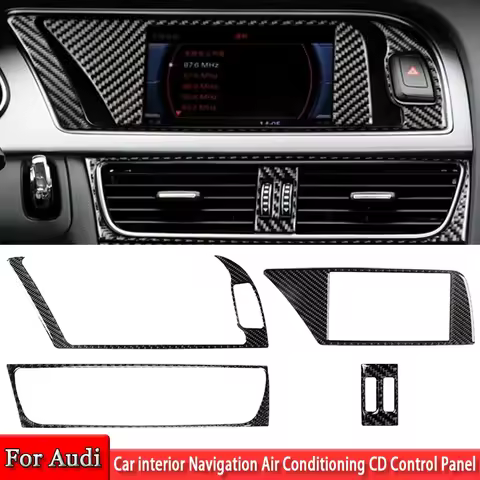 For Audi A4 A5 B8 Q5 Car Interior Navigation Air Conditioning CD Control Panel LHD RHD True Carbon F