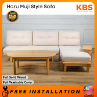 (FREE Installation+Shipping) KBS Haru SOLID WOOD Sofa / Muji Style Furniture / L-Shape Sofa Set / 1 