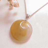 簡潔設計 玉墜 迴旋 黃玉髓/簡單好搭配雙面可配戴/