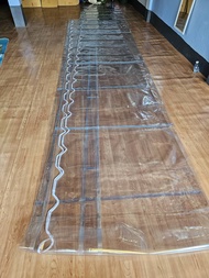 ผ้าใบกันสาดชักรอก (แบบใส) เกรด A กันน้ำ กันฝน100% สำหรับลูกค้าติดตั้งเอง จัดส่งฟรี มีบริการเก็บเงิ