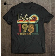 40Th Birthday 1981 T Shirt Funny Cotton Vintage Gift For Men Tops Tee