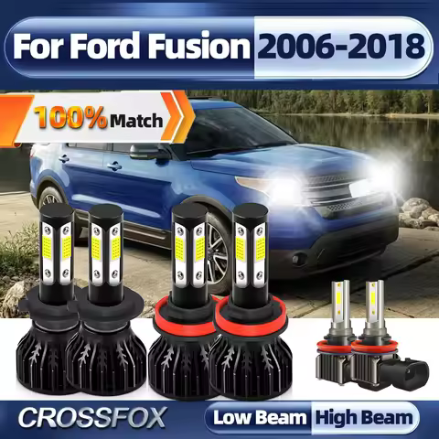H7 H11 Canbus Led Headlight 60000LM Lamp 360W 6000K Auto Fog Lamp 12V For Ford Fusion 2006-2012 2013