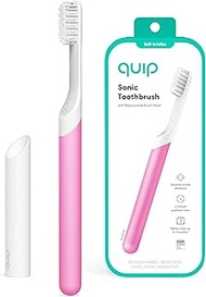 Quip Sonic Toothbrush for Adults - Timed Electric Toothbrush with Cover - Replaceable Brush Head, So