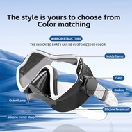 BSPS Snorkeling Mask Set Full Dry Anti Fog Gogal Menyelam Large View Tempered Glass Diving Goggles F
