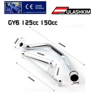 Scooter Exhaust Pipe Muffler Header with Mounting Bracket Set for GY6 125CC Engine GY6 125CC GY6 150