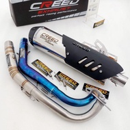 Knalpot Standar racing Creed Exhaust inlet 38/50mm 100% ORI Ngebas Adem for Nmax old new Aerox 155/p