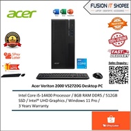 Acer Veriton 2000 VS2722G-14400 Desktop PC ( i7-14700/ i5-14400/ i3-14100/ 8GB-32GB, 512GB SSD, W11P
